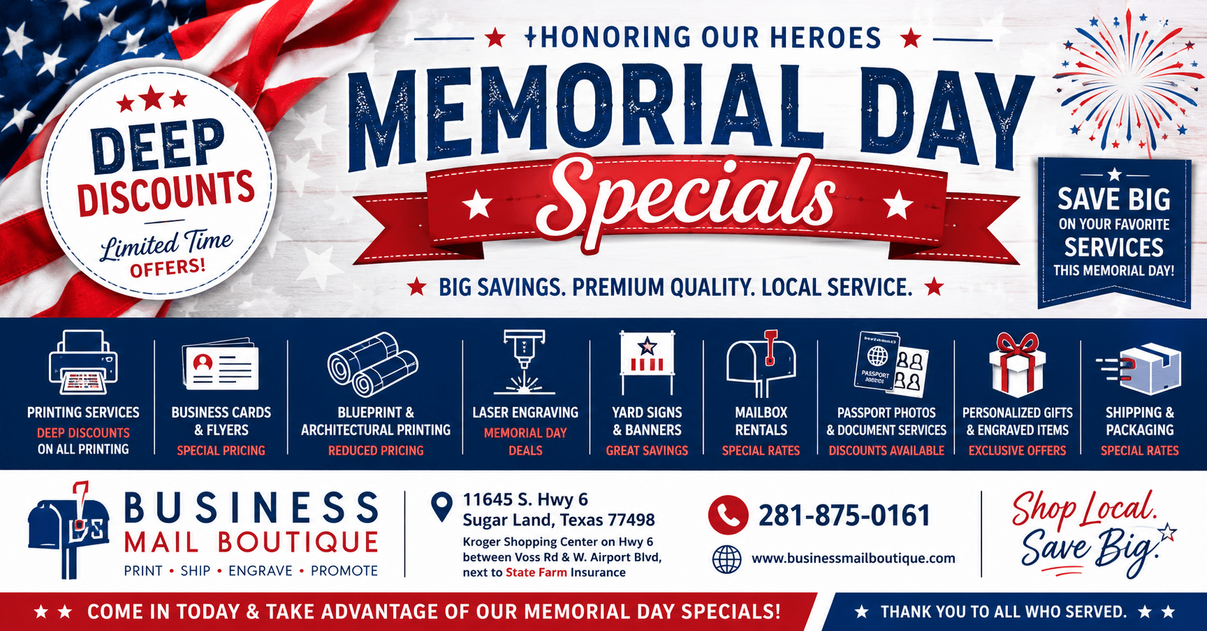 Memorial day specials