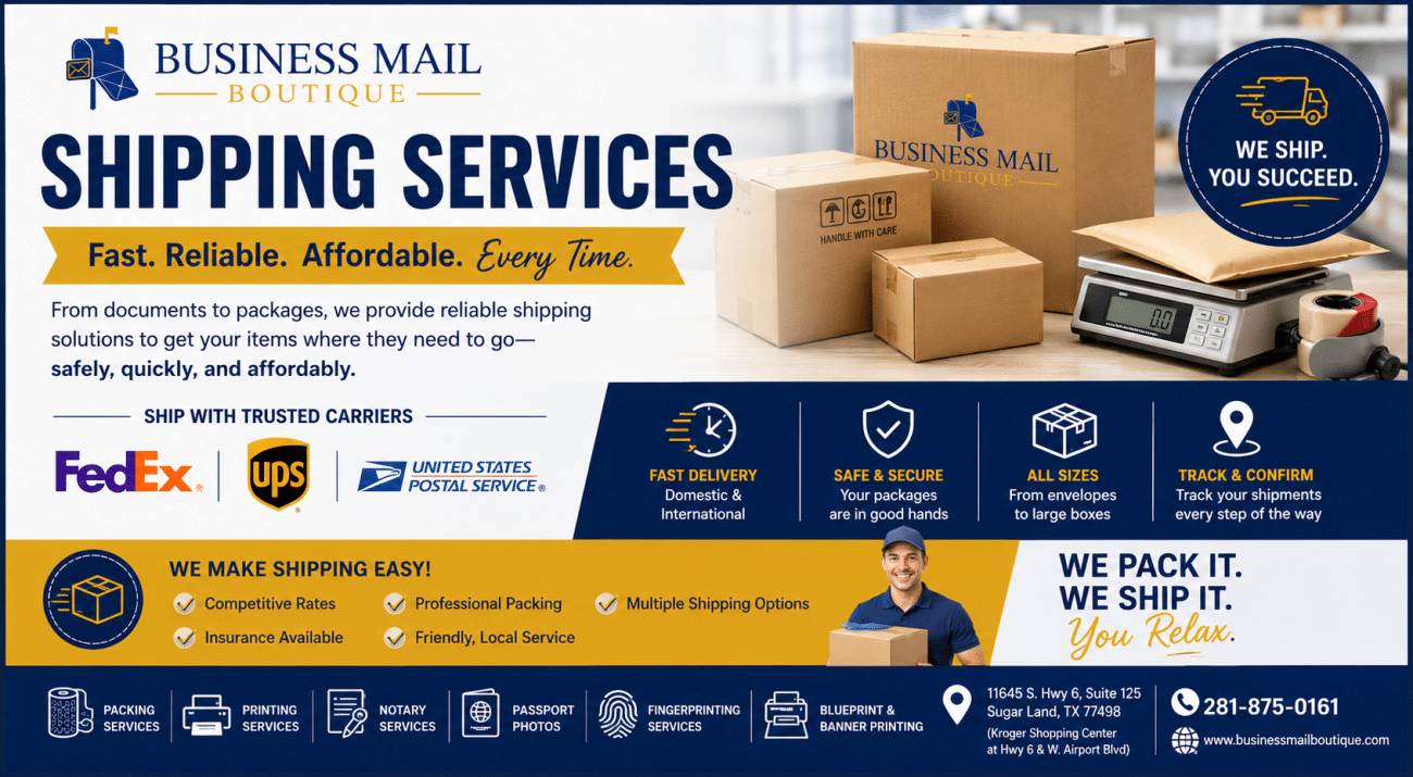 Shipping services in sugar land