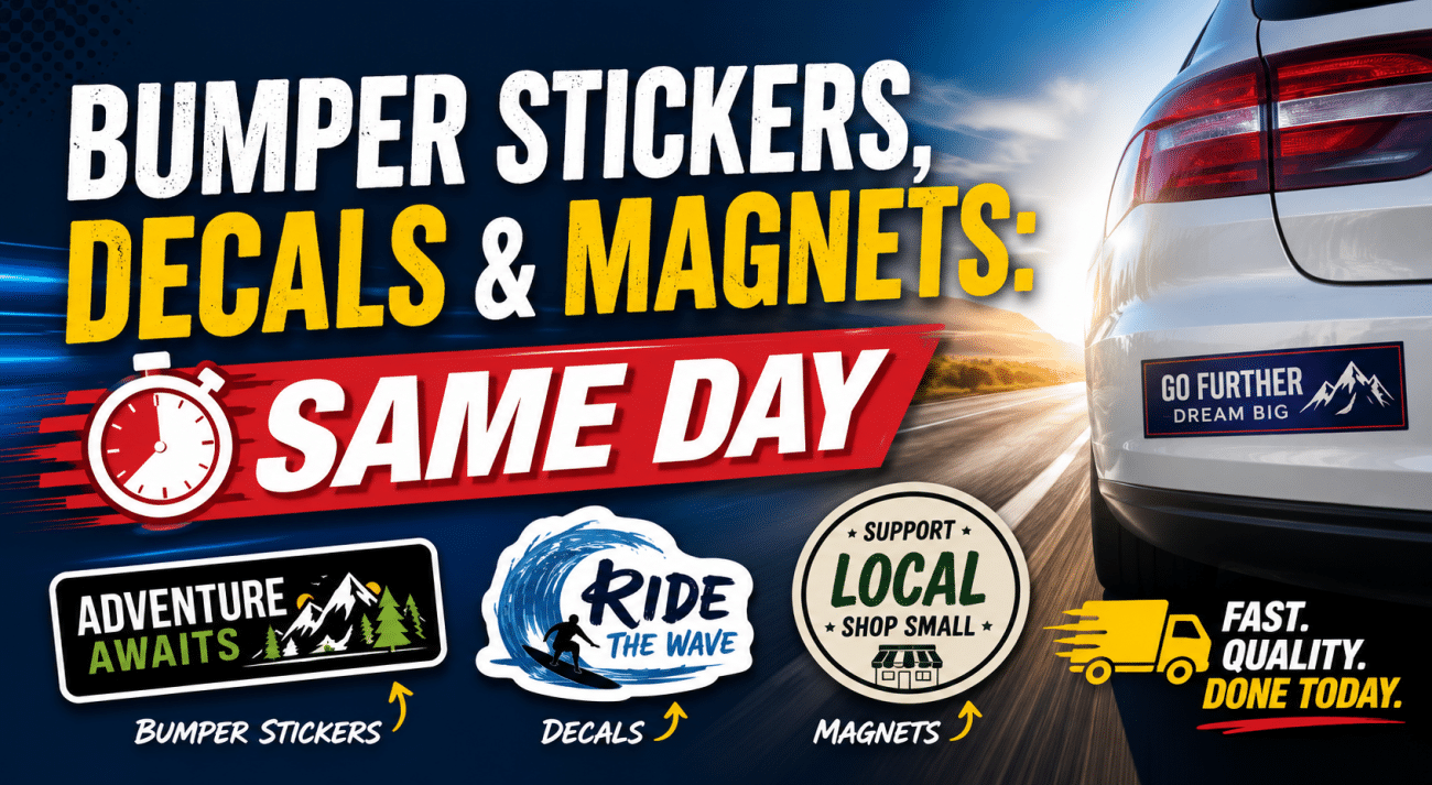 Bumper Stickers, Decals & Magnets: Same Day