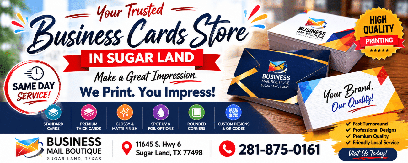 Business Cards Store in Sugar Land, Texas – Same Day Business Card Printing
