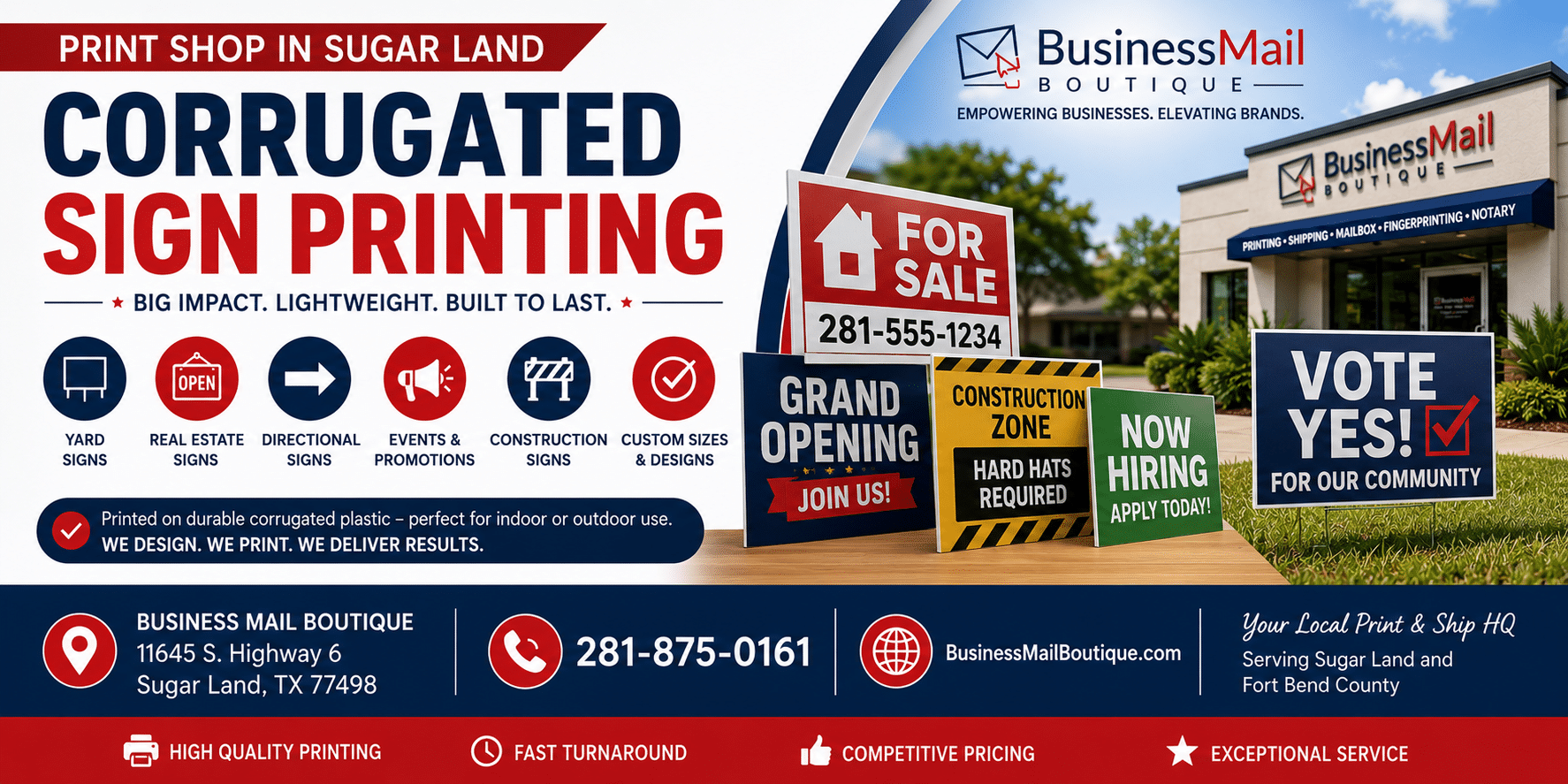 Print Shop: Corrugated Sign Printing in Sugar Land