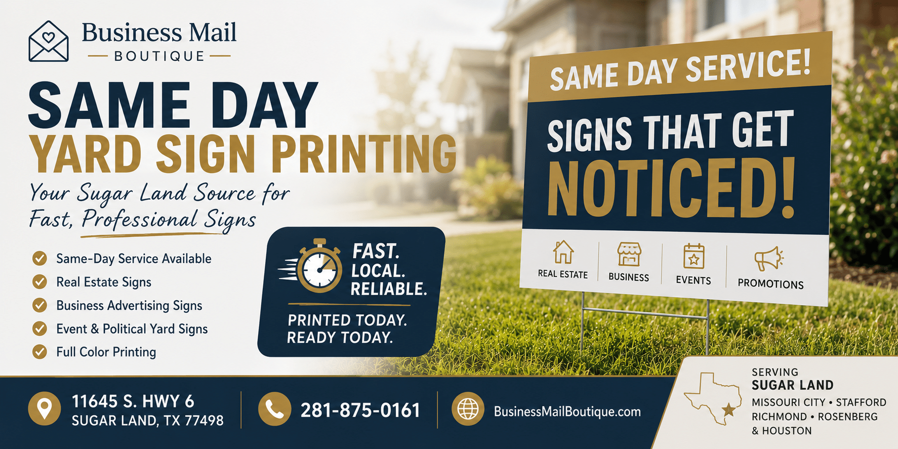 Same Day Yard Sign Printing: A Sugar Land Guide for 2026