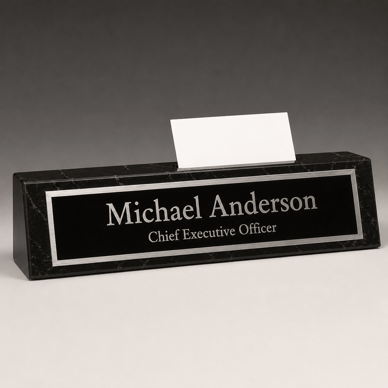 Custom Marble Name Plate with Card Holder
