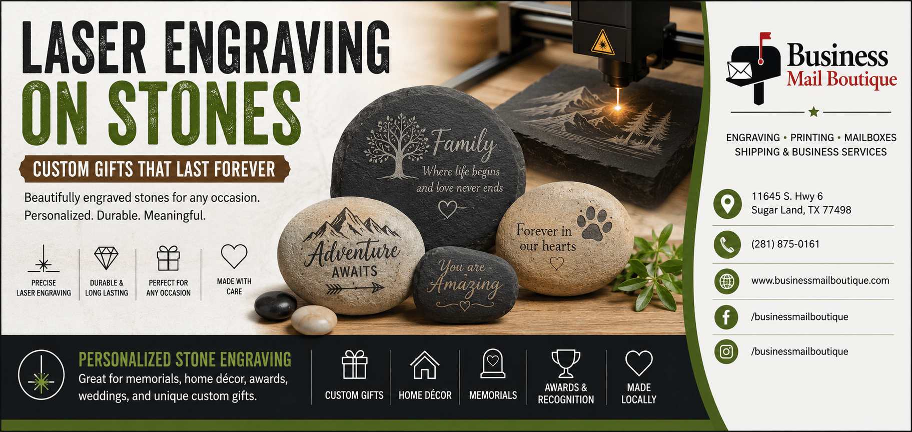 Laser Engraving on Stones: Custom Gifts
