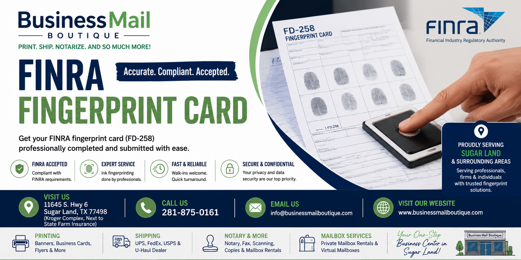 FINRA Fingerprint Card