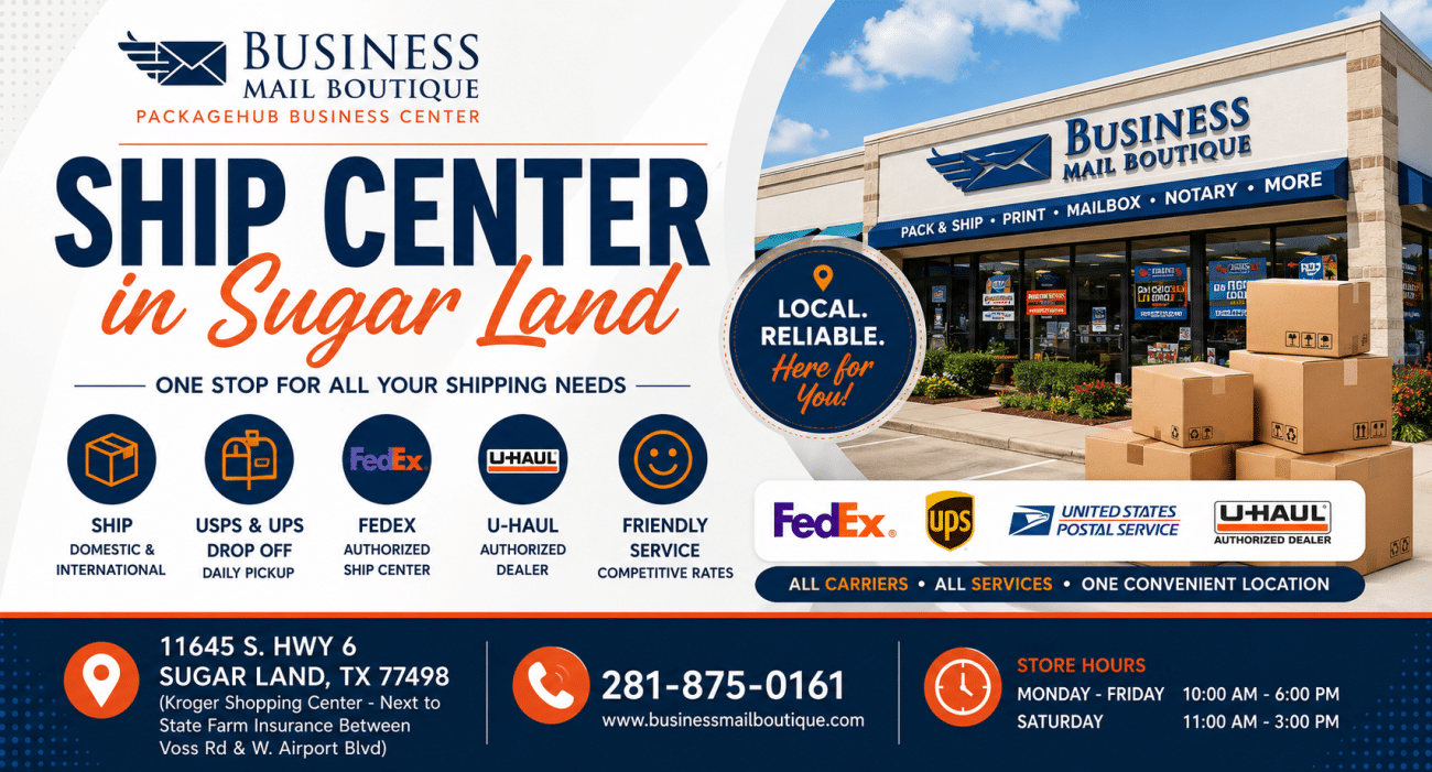 Ship Center Guide for Sugar Land