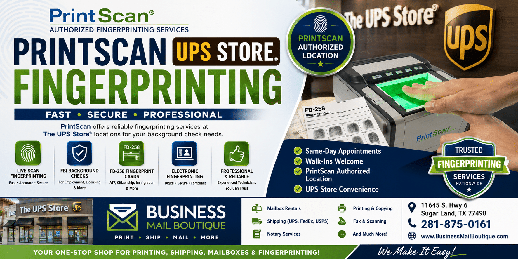 PrintScan UPS Store Fingerprinting