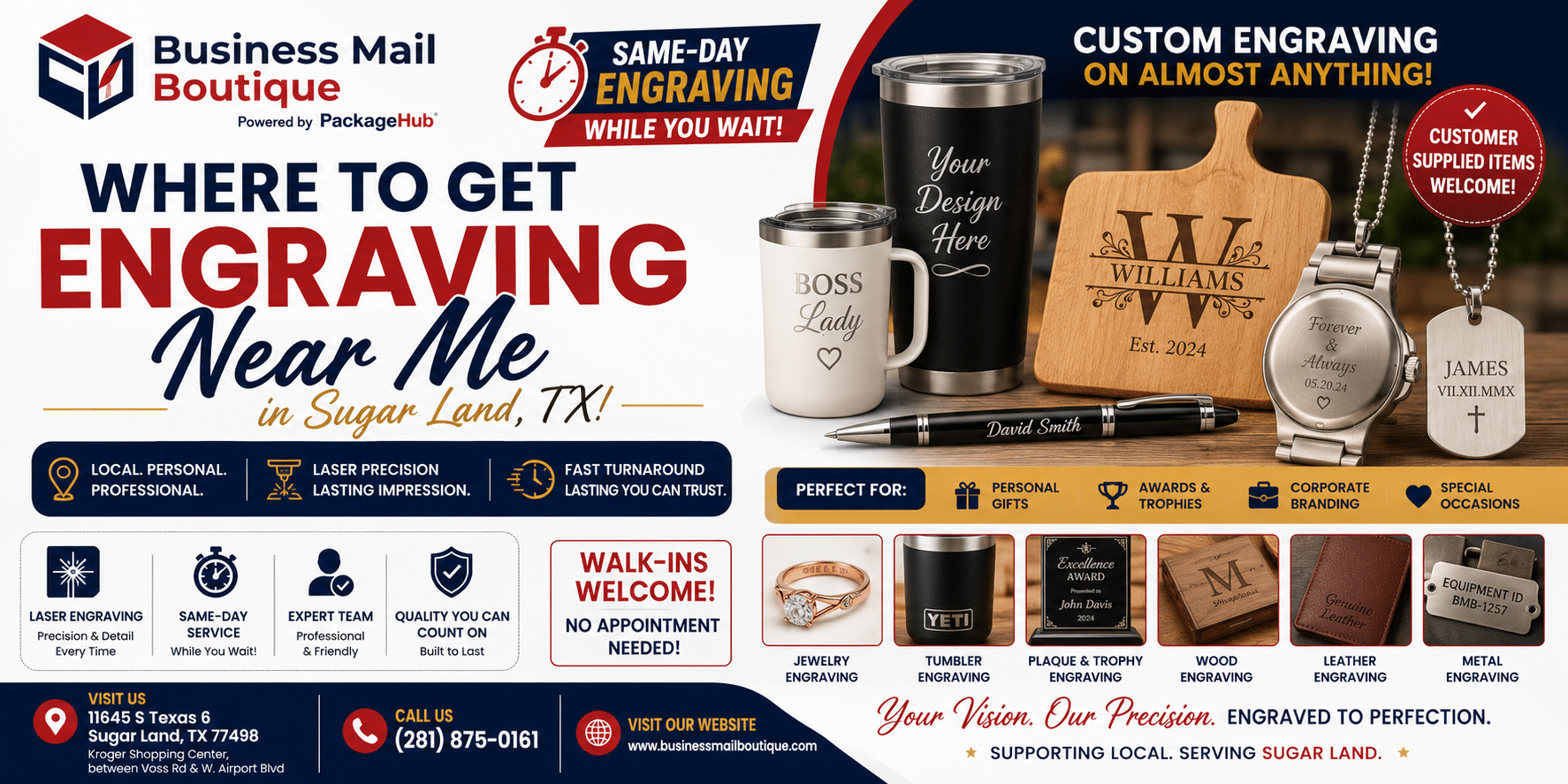 Where to Get Engraving Near Me in Sugar Land, TX