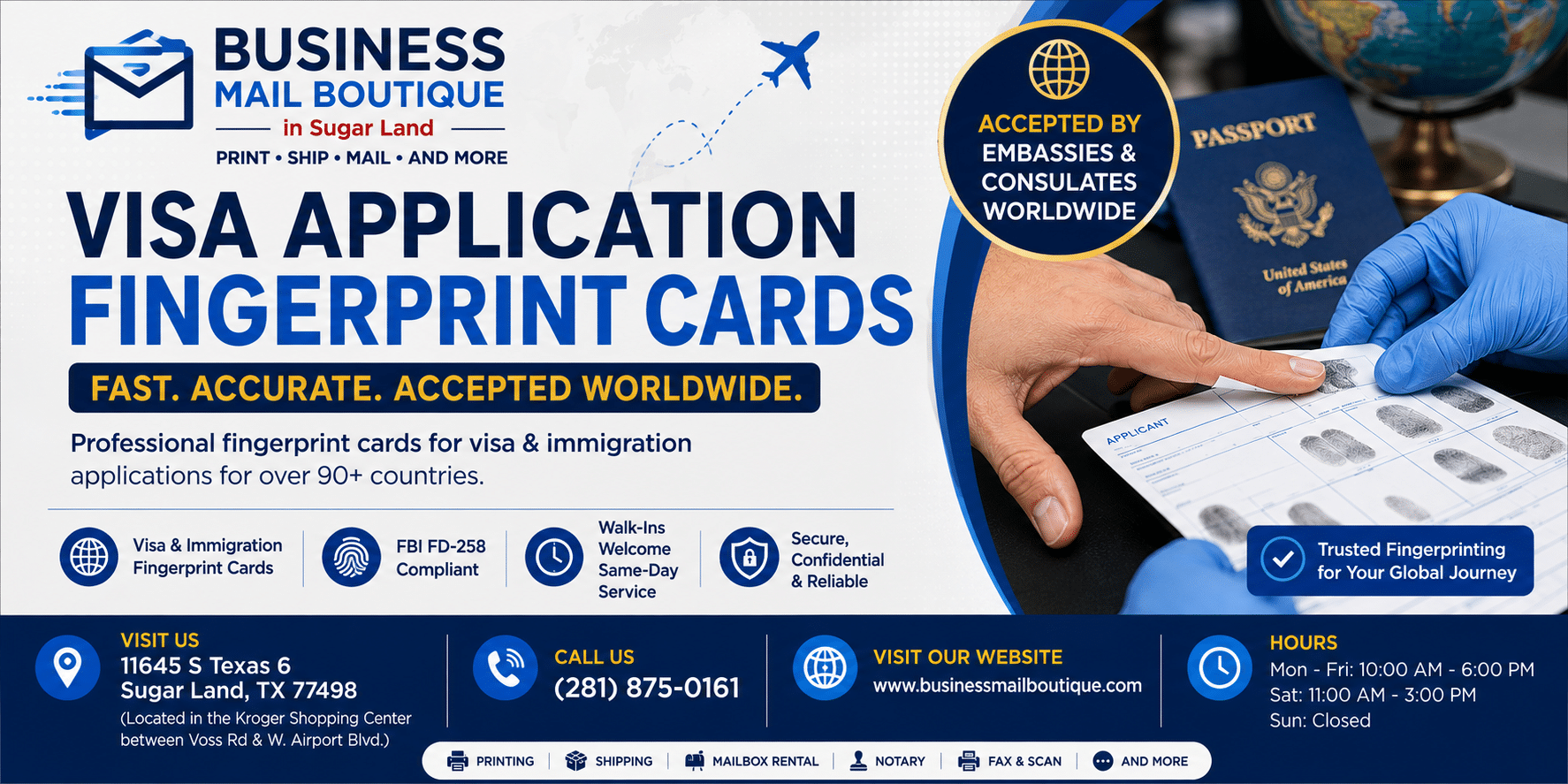 Visa Application Fingerprint Cards